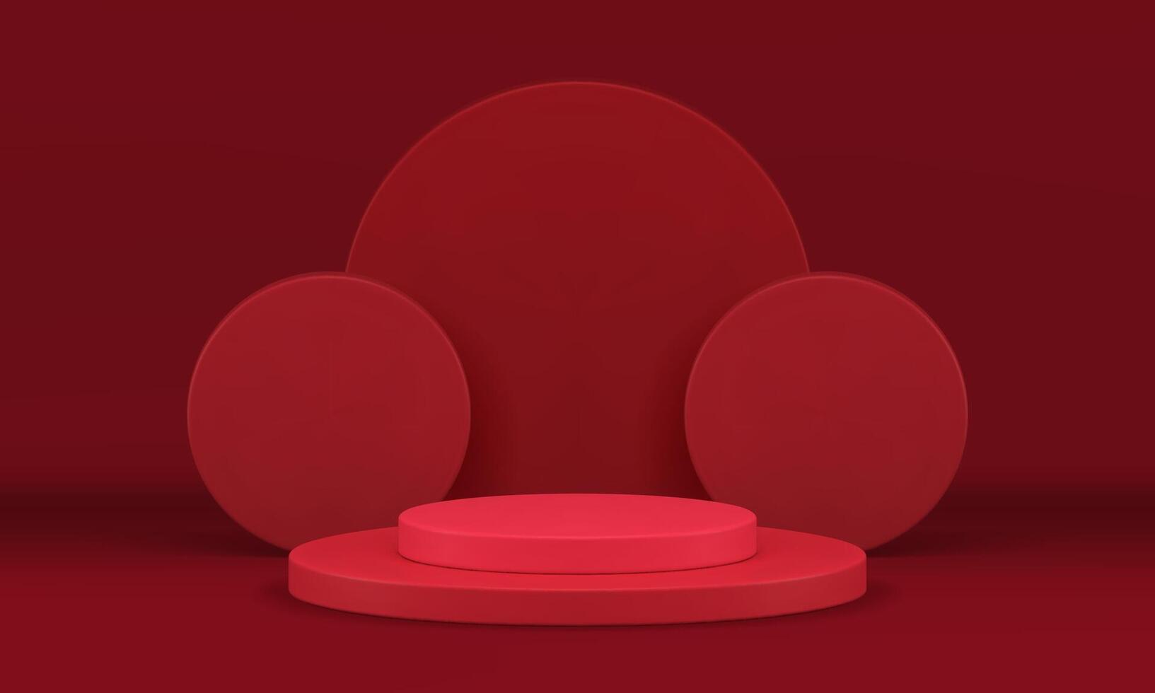 Red 3d pedestal cylinder stage level step foundation for first competition win celebration vector