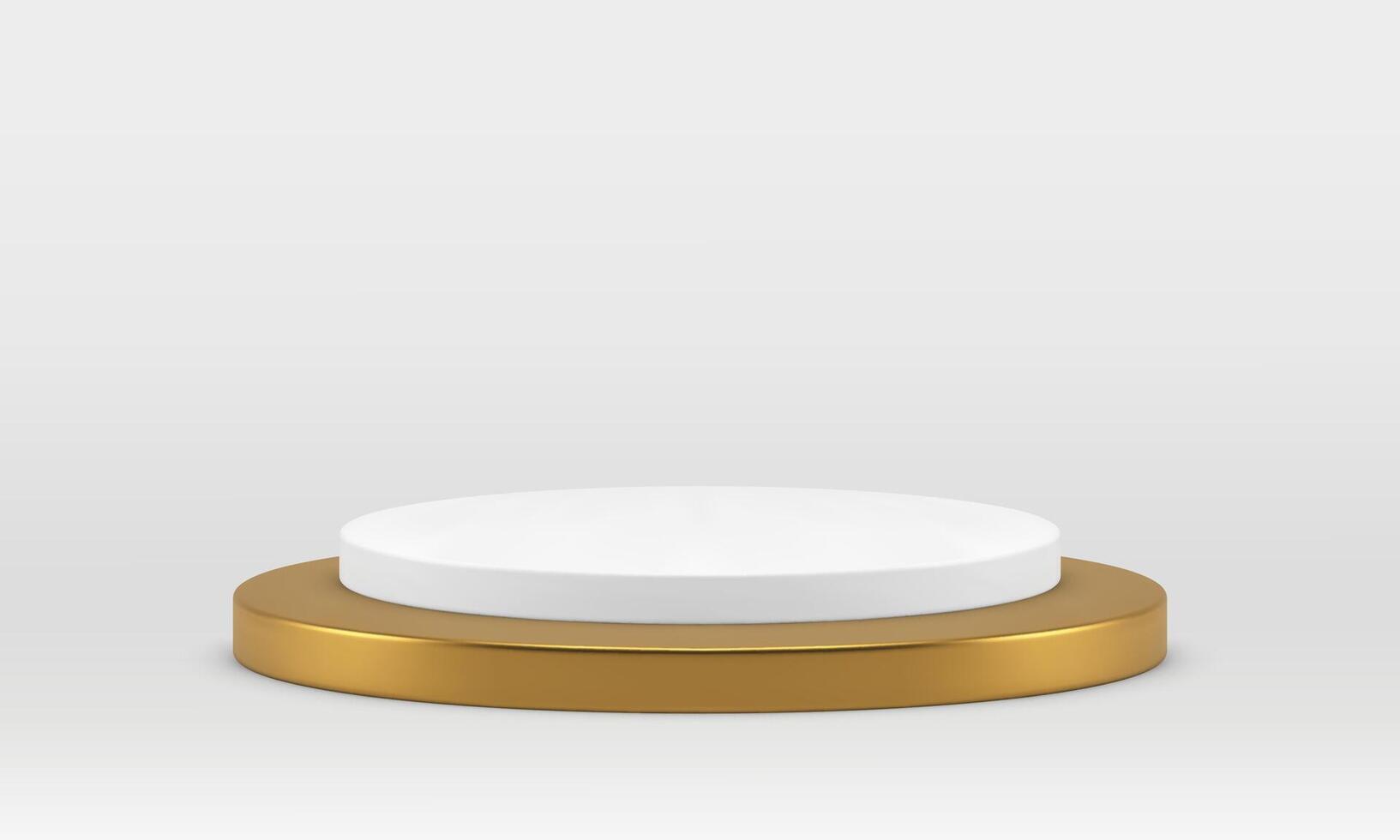 3d cylinder pedestal level golden basic foundation award arena realistic illustration vector