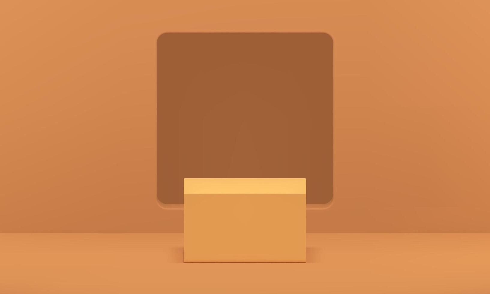 Beige 3d pedestal box foundation empty space studio background for product presentation vector