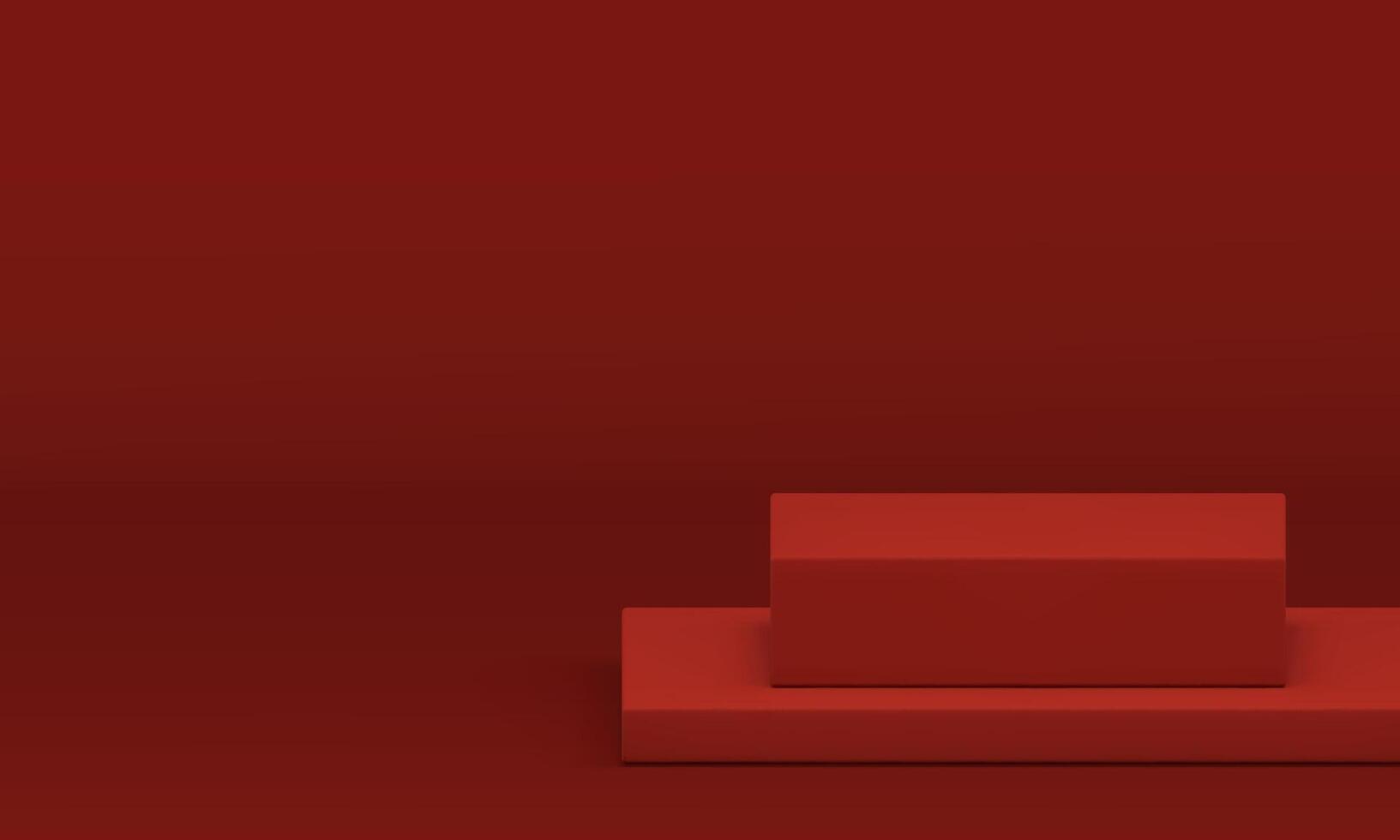 Red 3d podium squared stage level foundation platform for event contest win celebration vector