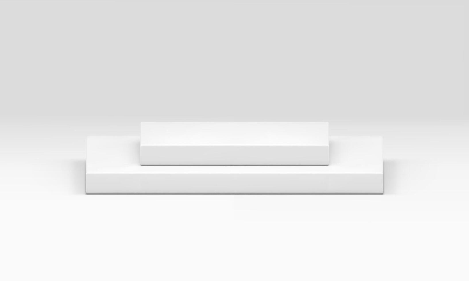 White 3d podium basic stage foundation geometric level platform product promo presentation vector