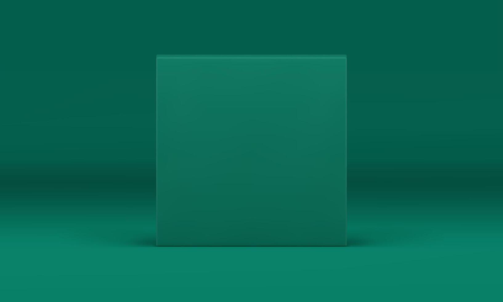 Green 3d wall block square vertical platform decor element for exhibition design realistic vector