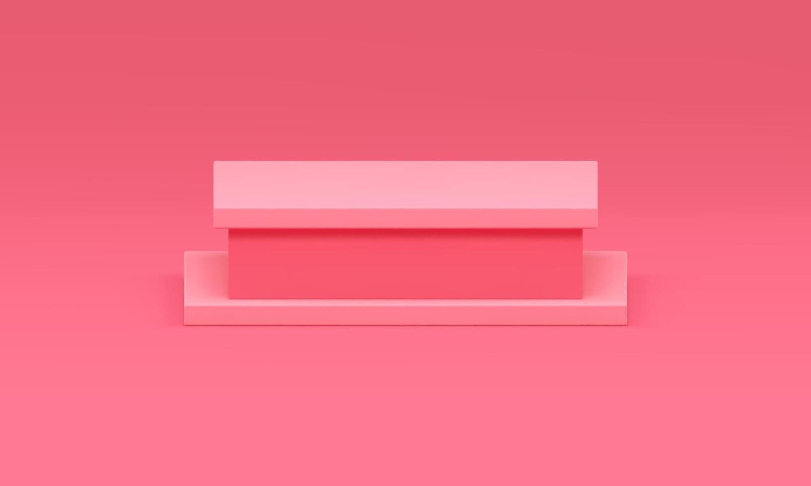 Pink 3d podium geometric basic foundation level platform retail merchandise promo realistic vector