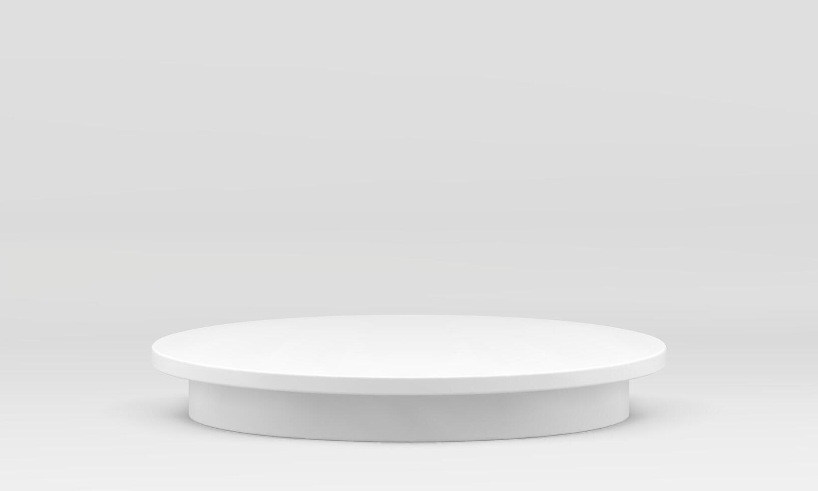 White 3d pedestal round basic platform tribune for product advertising decor element vector