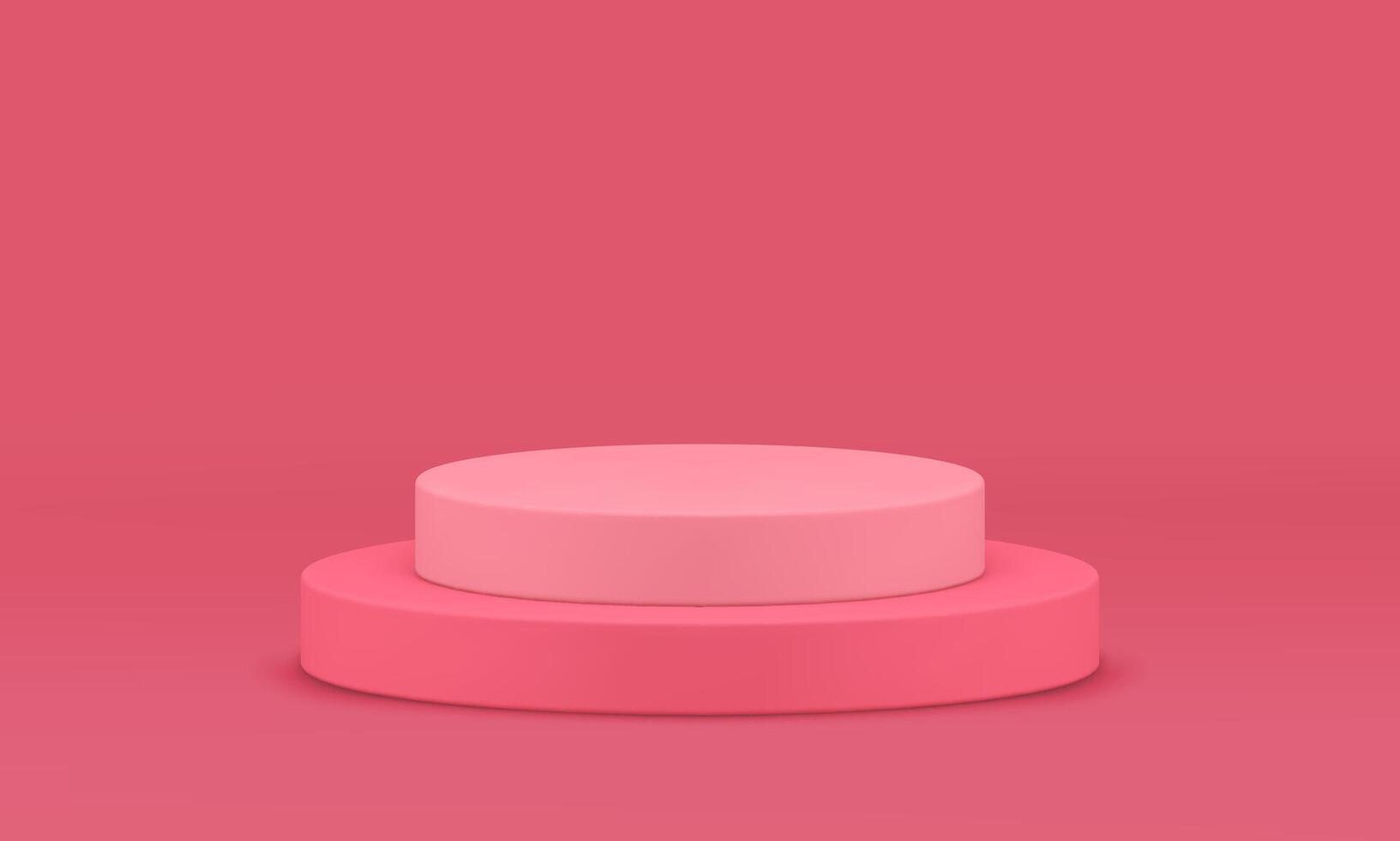 3d podium pink cylinder level foundation award arena minimalist studio background realistic vector