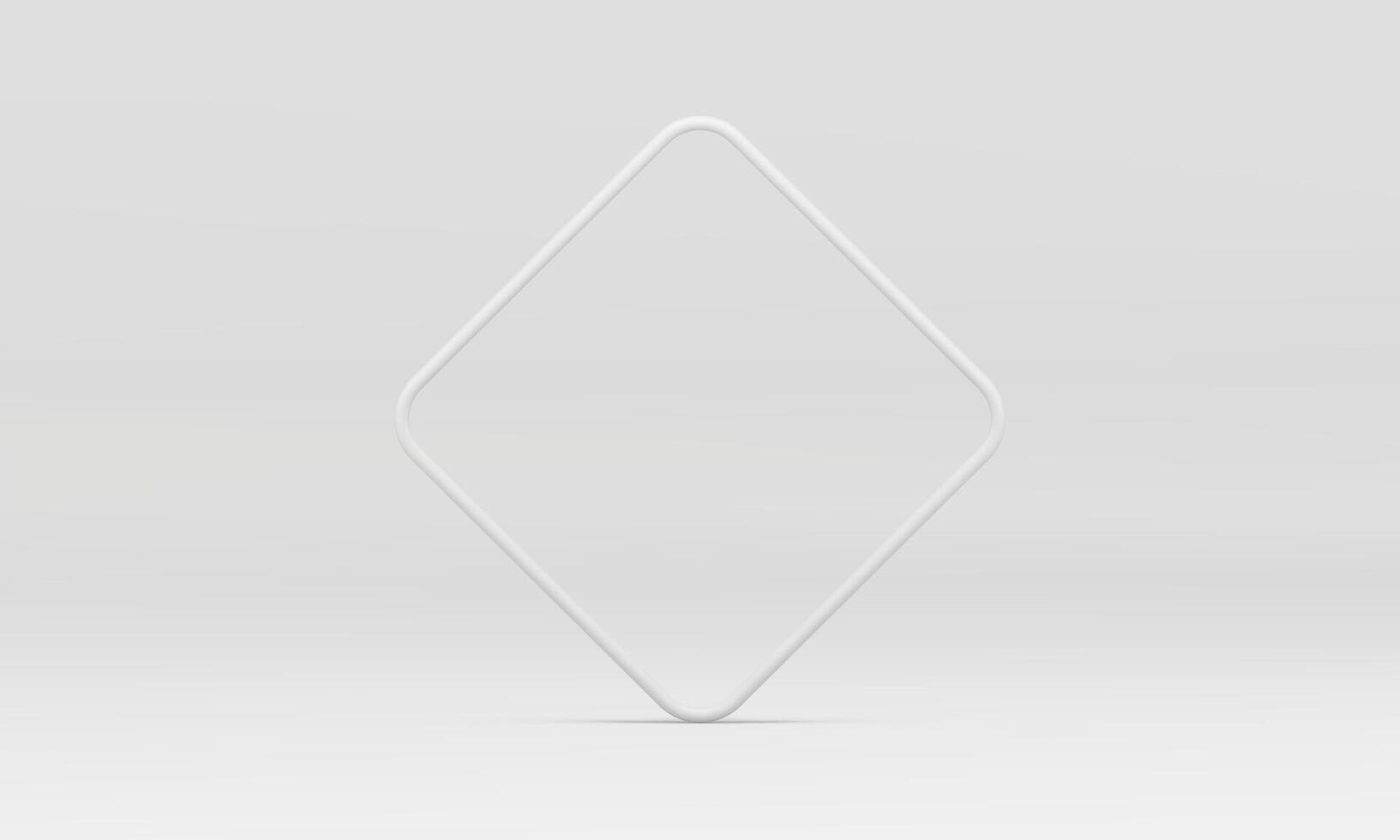 White 3d rhombus border elegant trendy decor element for premium design realistic vector