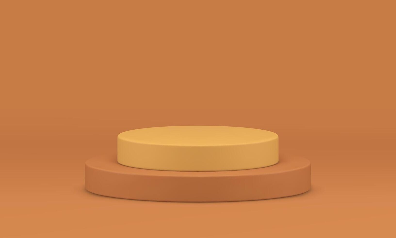3d podium beige cylinder stage basic foundation for product promo presentation realistic vector