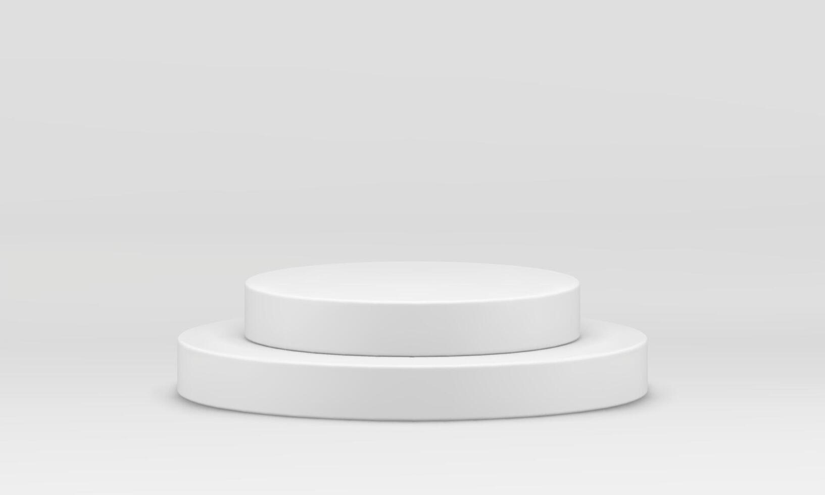 White 3d podium round steps stage award arena for event win competition celebration realistic vector