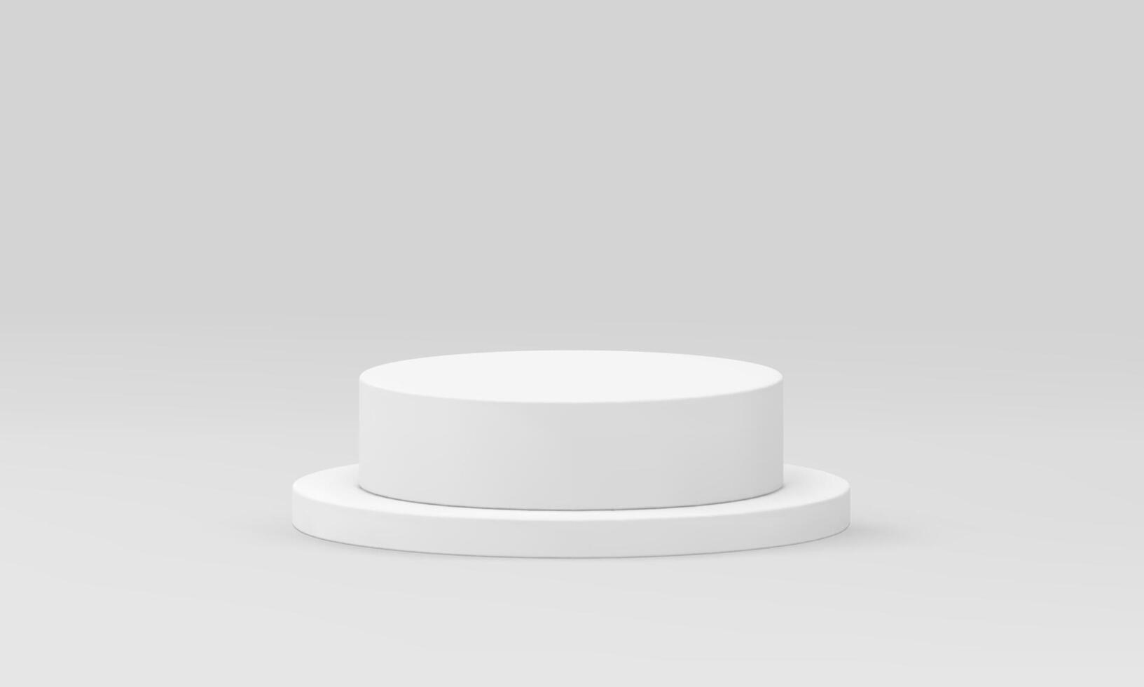 White 3d podium cylinder level platform steps basic foundation win champion award arena vector