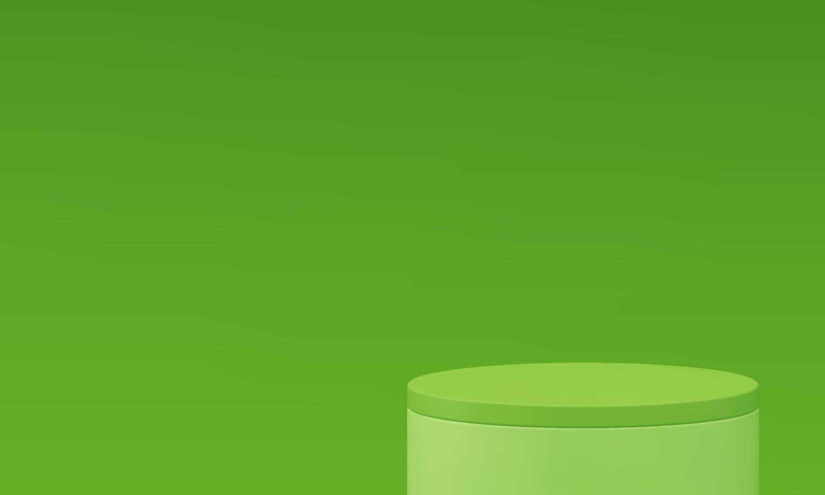 3d cylinder podium green round basic foundation award arena for product presentation vector
