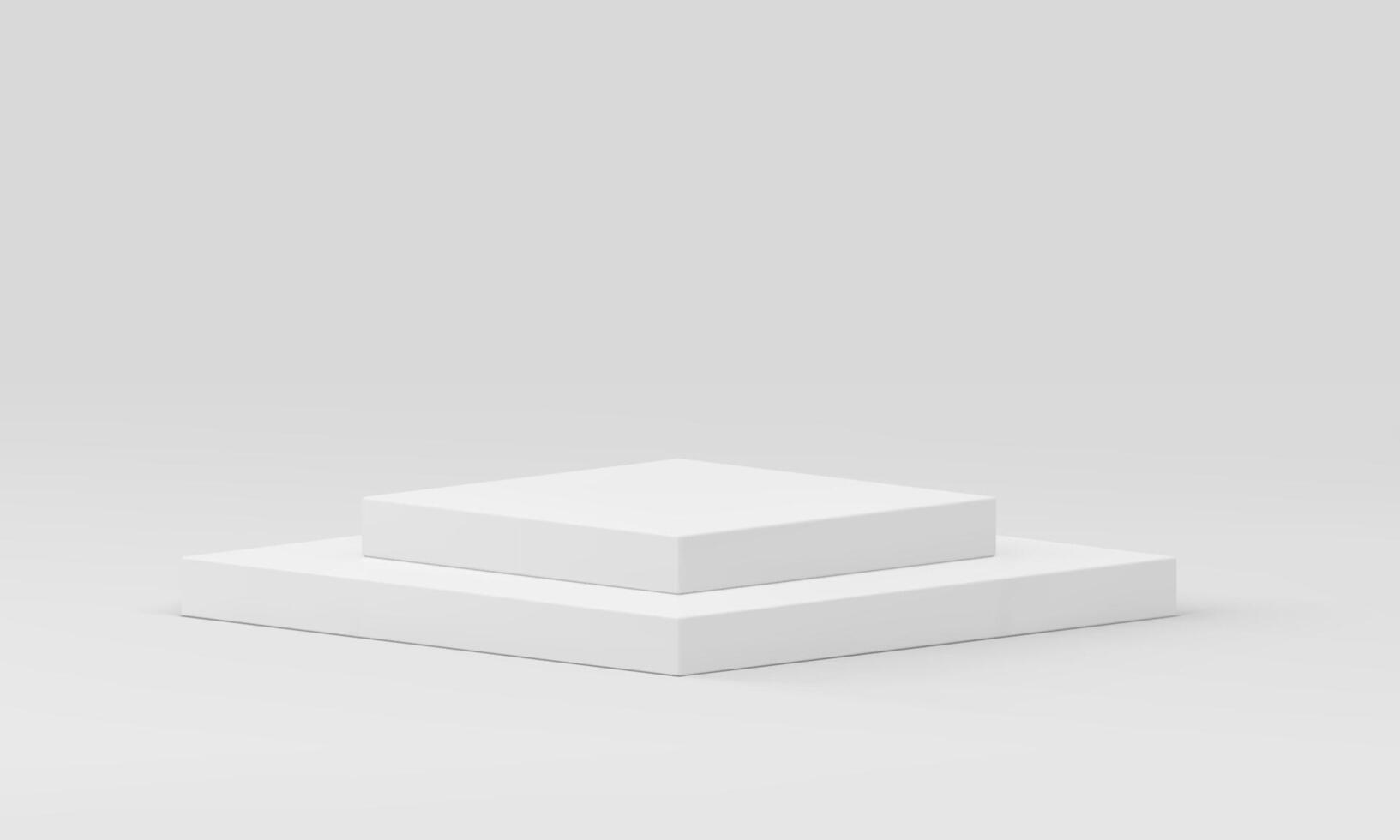 White 3d podium squared level construction platform isometric base foundation realistic vector