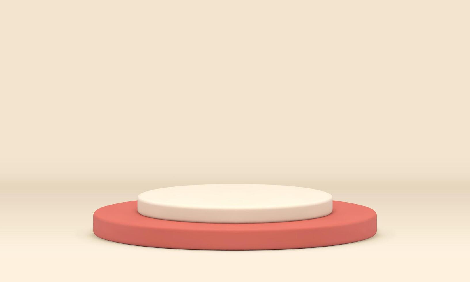 3d podium red cylinder foundation step level empty award arena for product performance vector