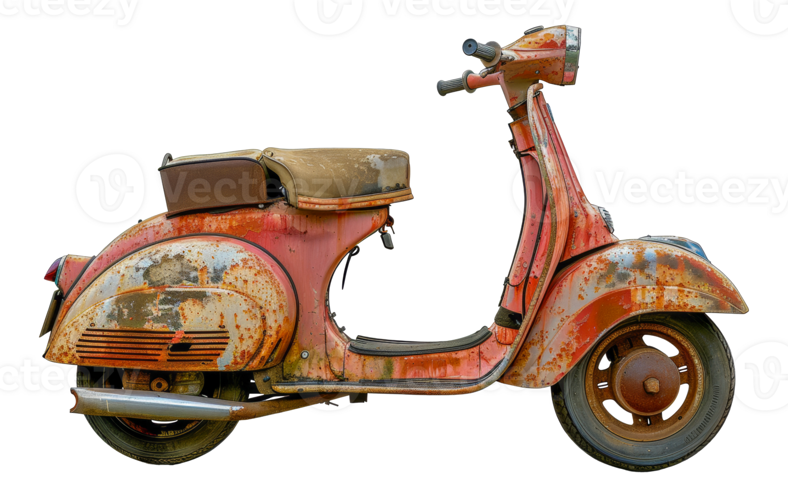 Retro rusty scooter png