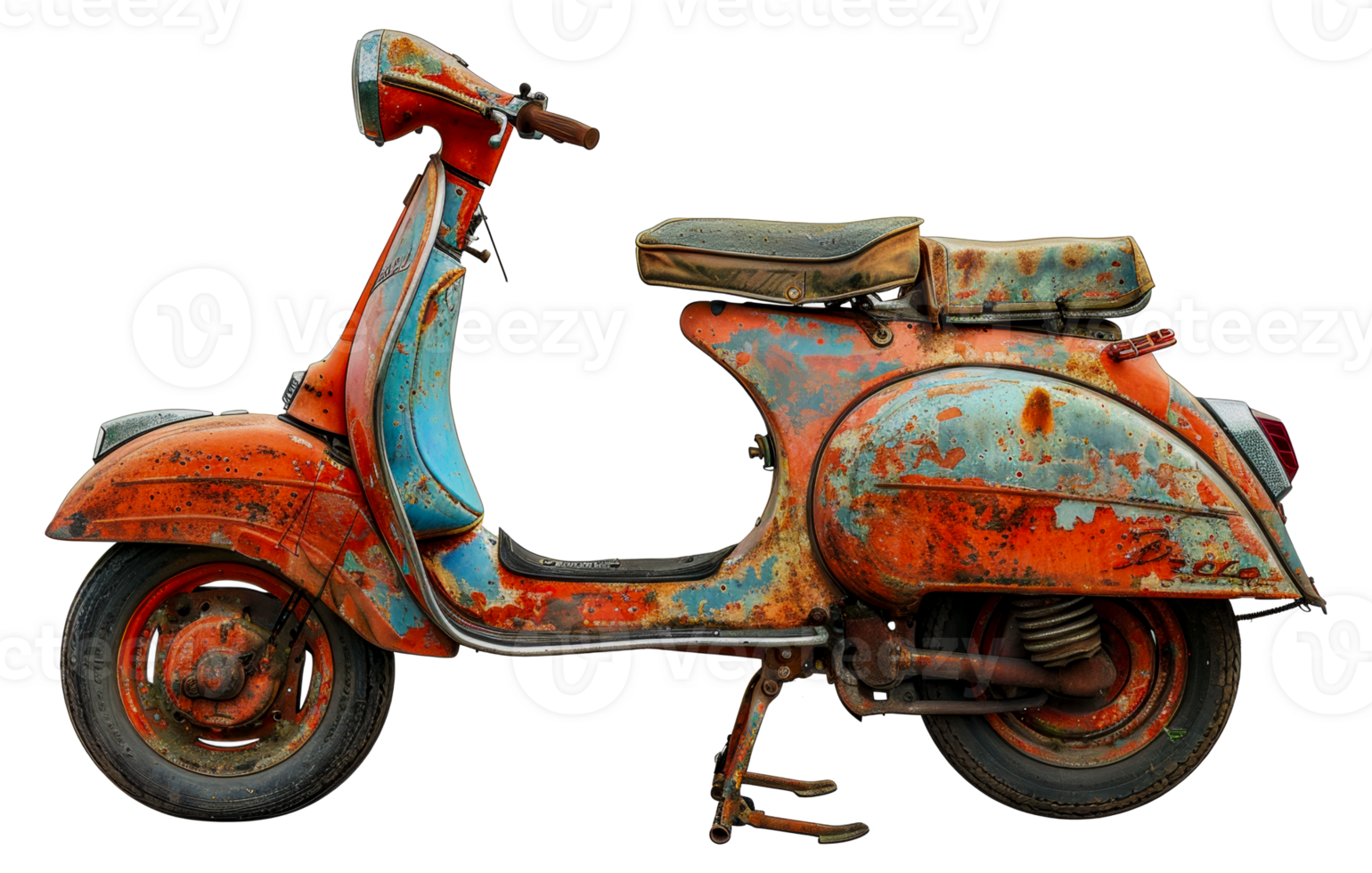 Retro rusty scooter png