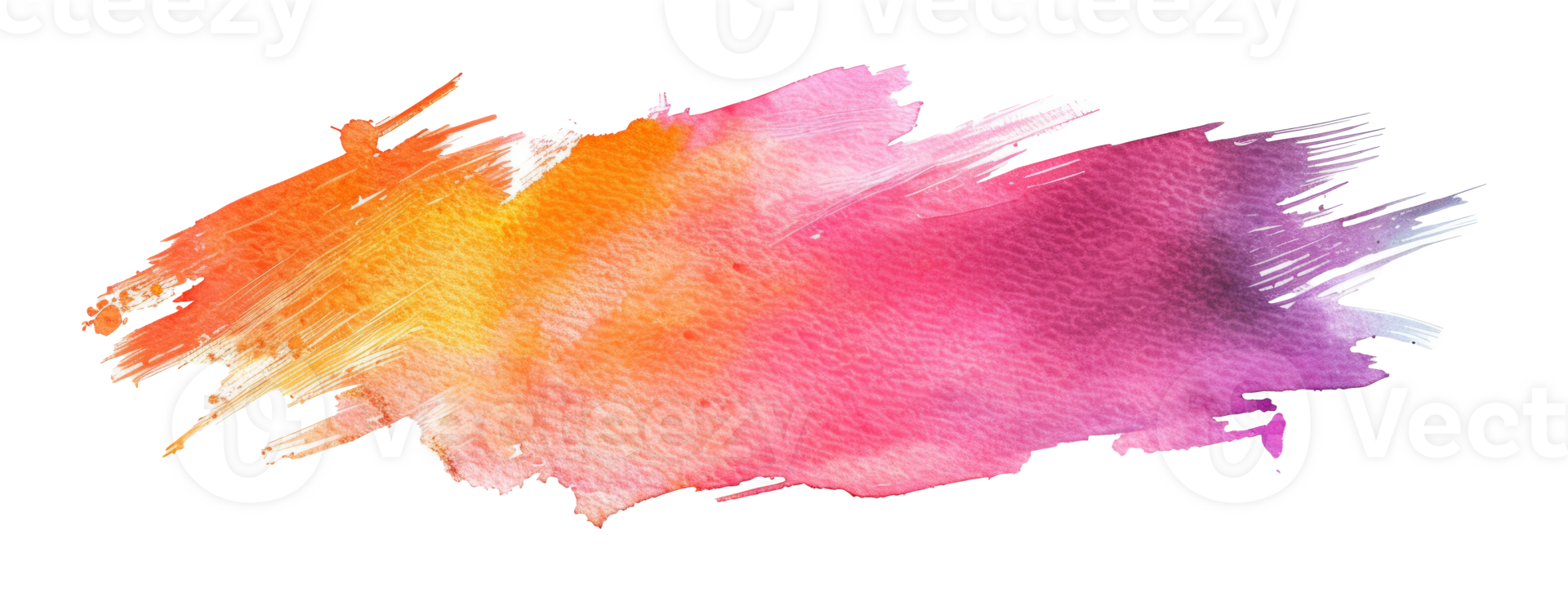 Vibrant watercolor texture in warm tones, cut out - stock . png