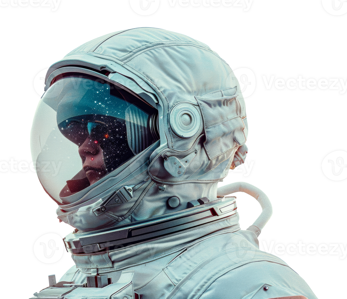 Astronaut Helmet with Galaxy Reflection, cut out - stock .. png