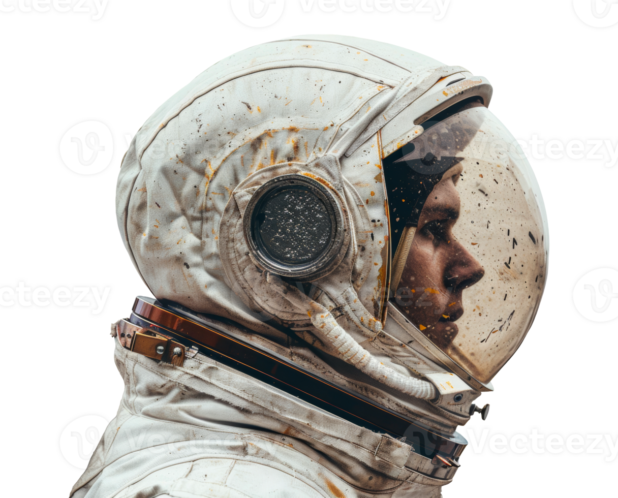 Astronaut Helmet with Galaxy Reflection, cut out - stock .. png