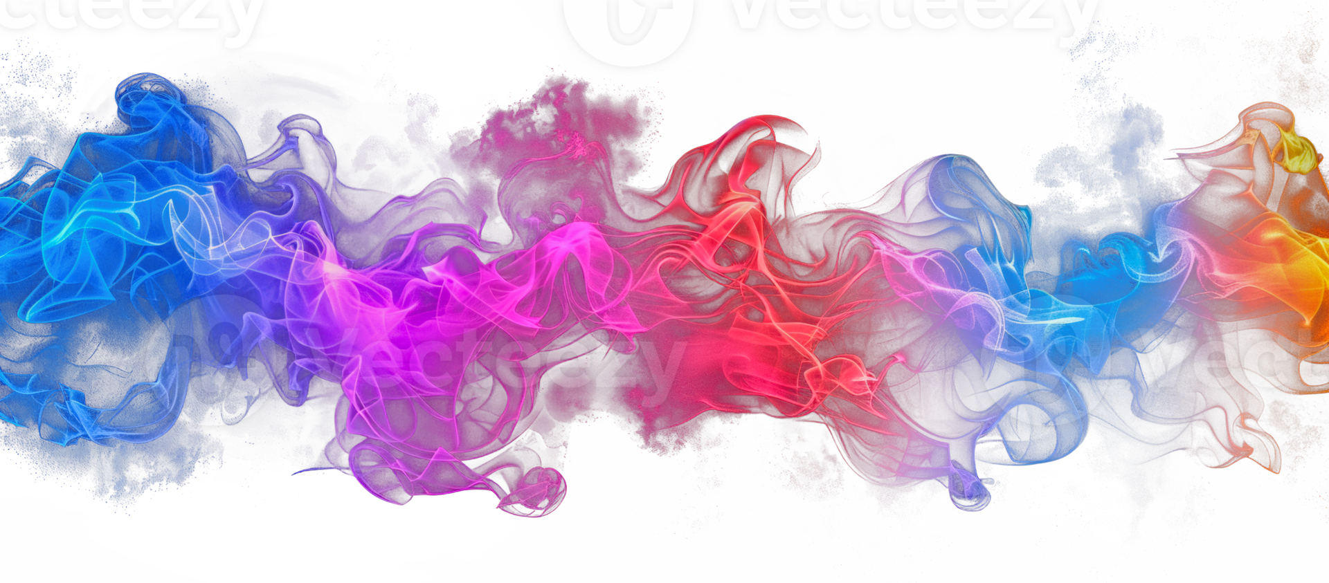 Colorful smoke clouds in blue and pink hues, cut out - stock .. png