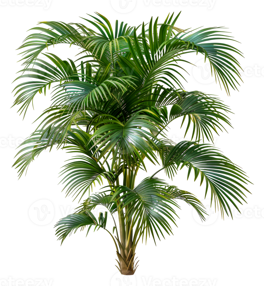 A tall palm tree with green leaves - stock .. png