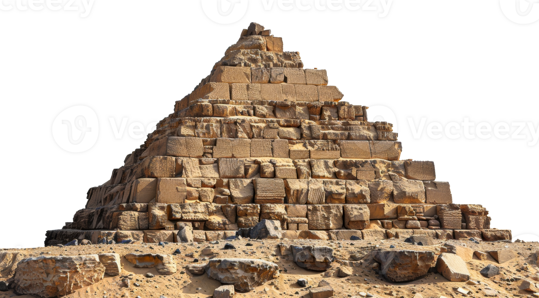 Stone pyramid isolated, cut out - stock .. png