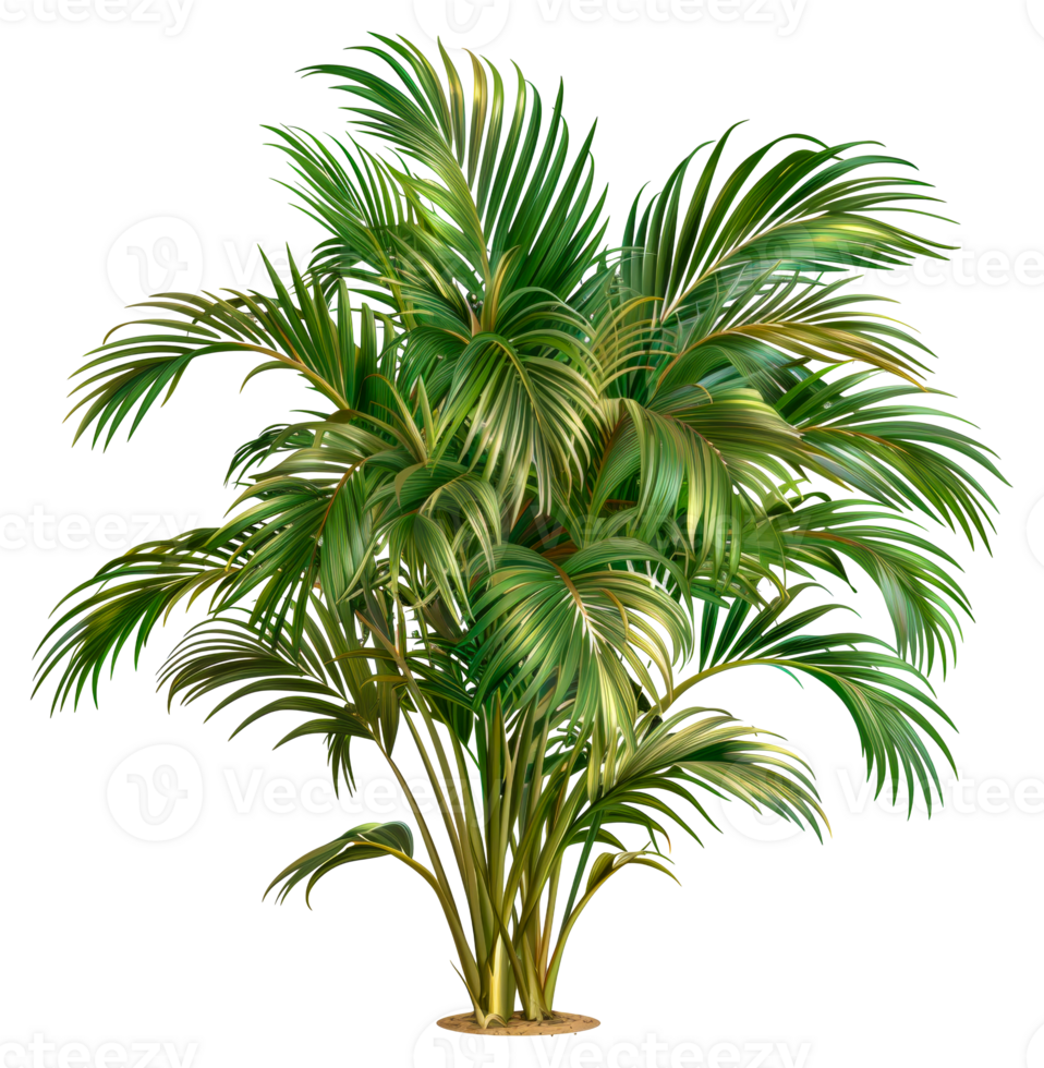 A large palm tree with green leaves - stock .. png