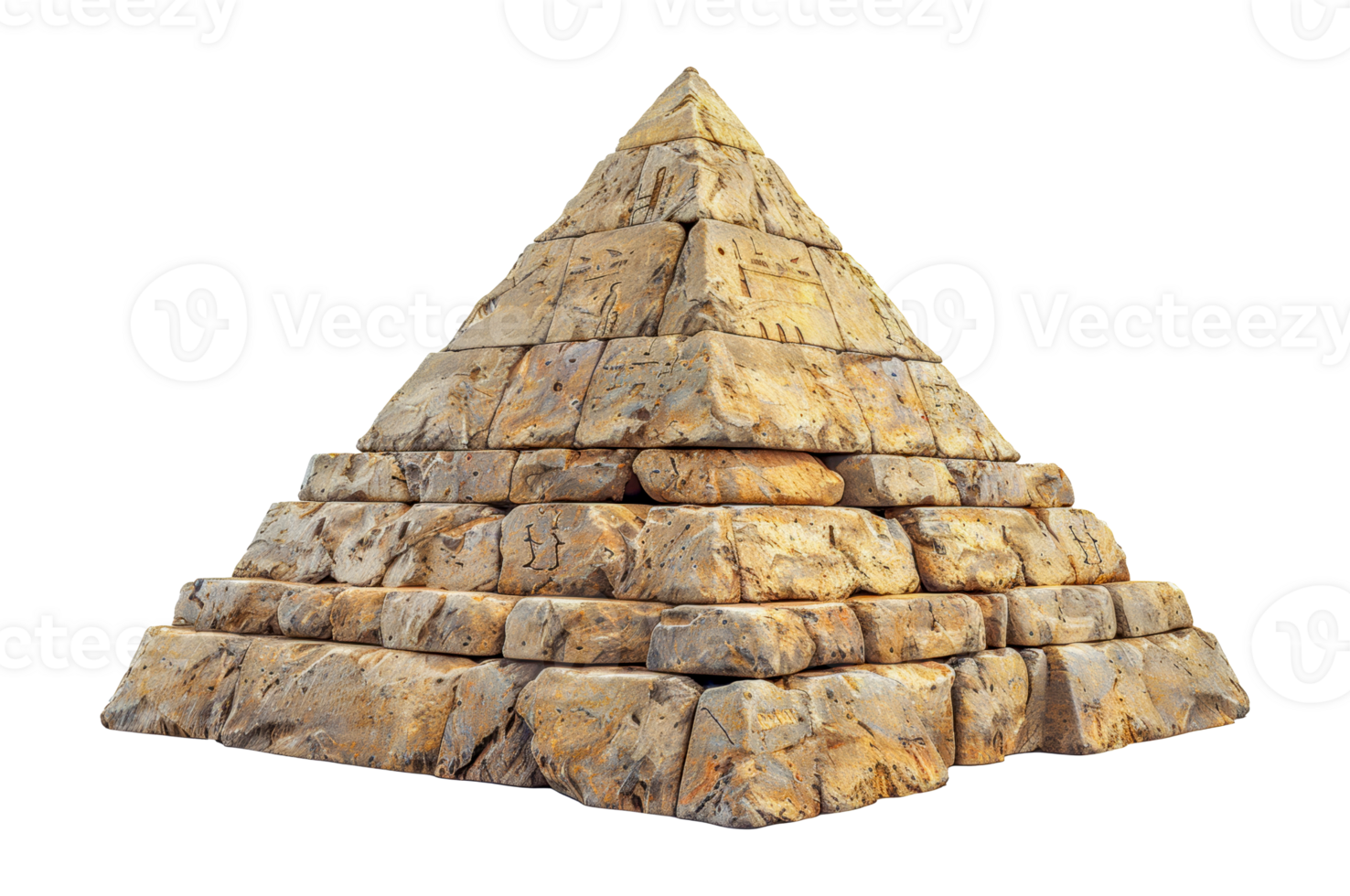 Stone pyramid isolated, cut out - stock .. png