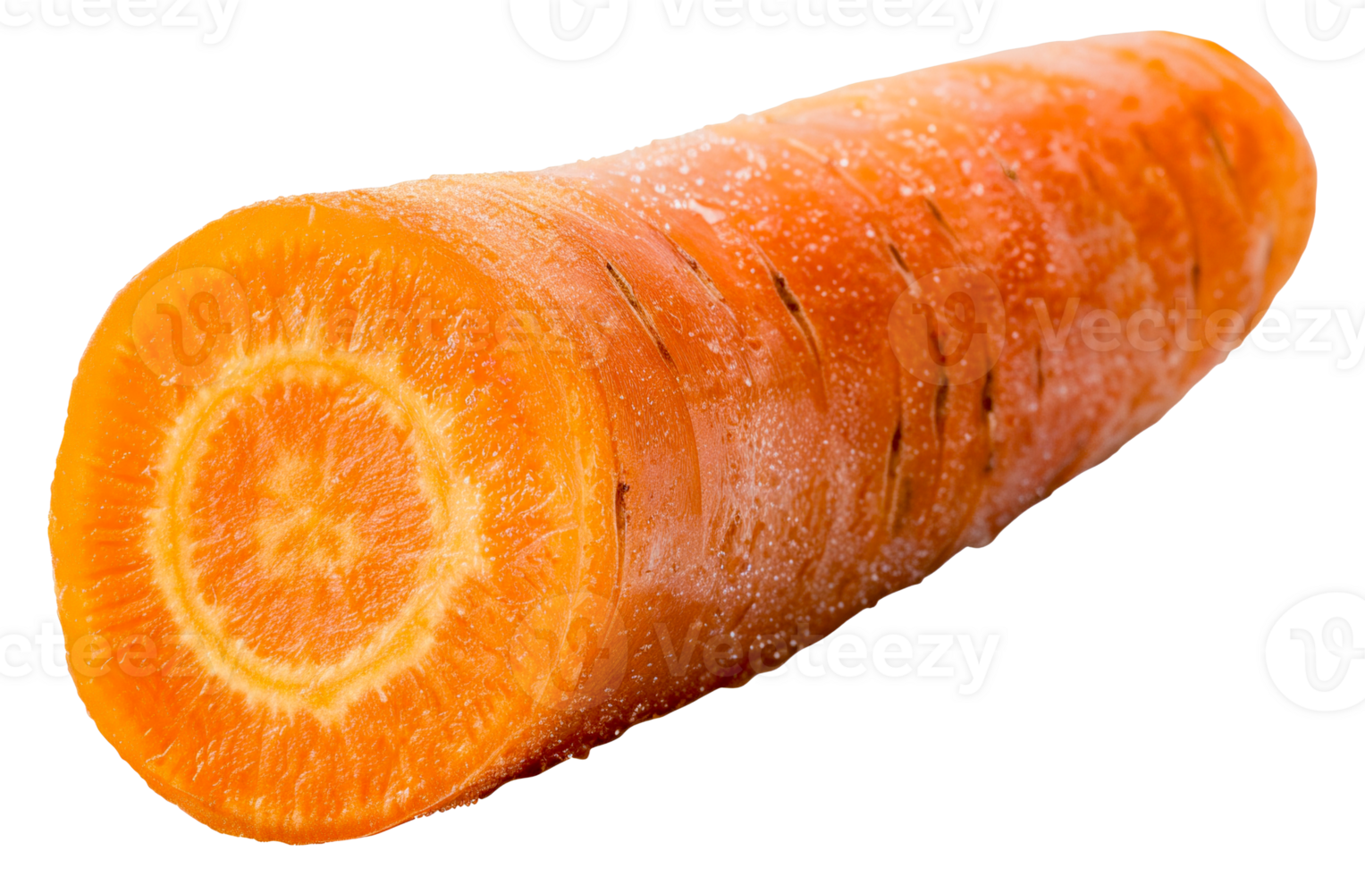 A carrot is cut in half and is shown in its entirety - stock .. png
