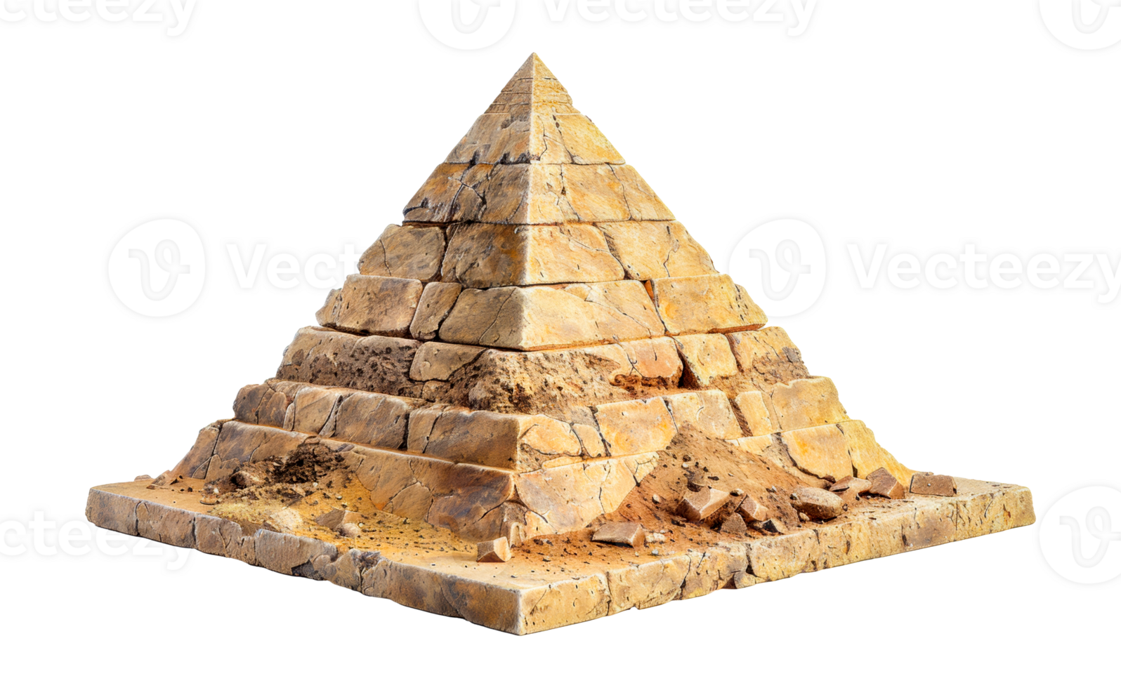 Stone pyramid isolated, cut out - stock .. png