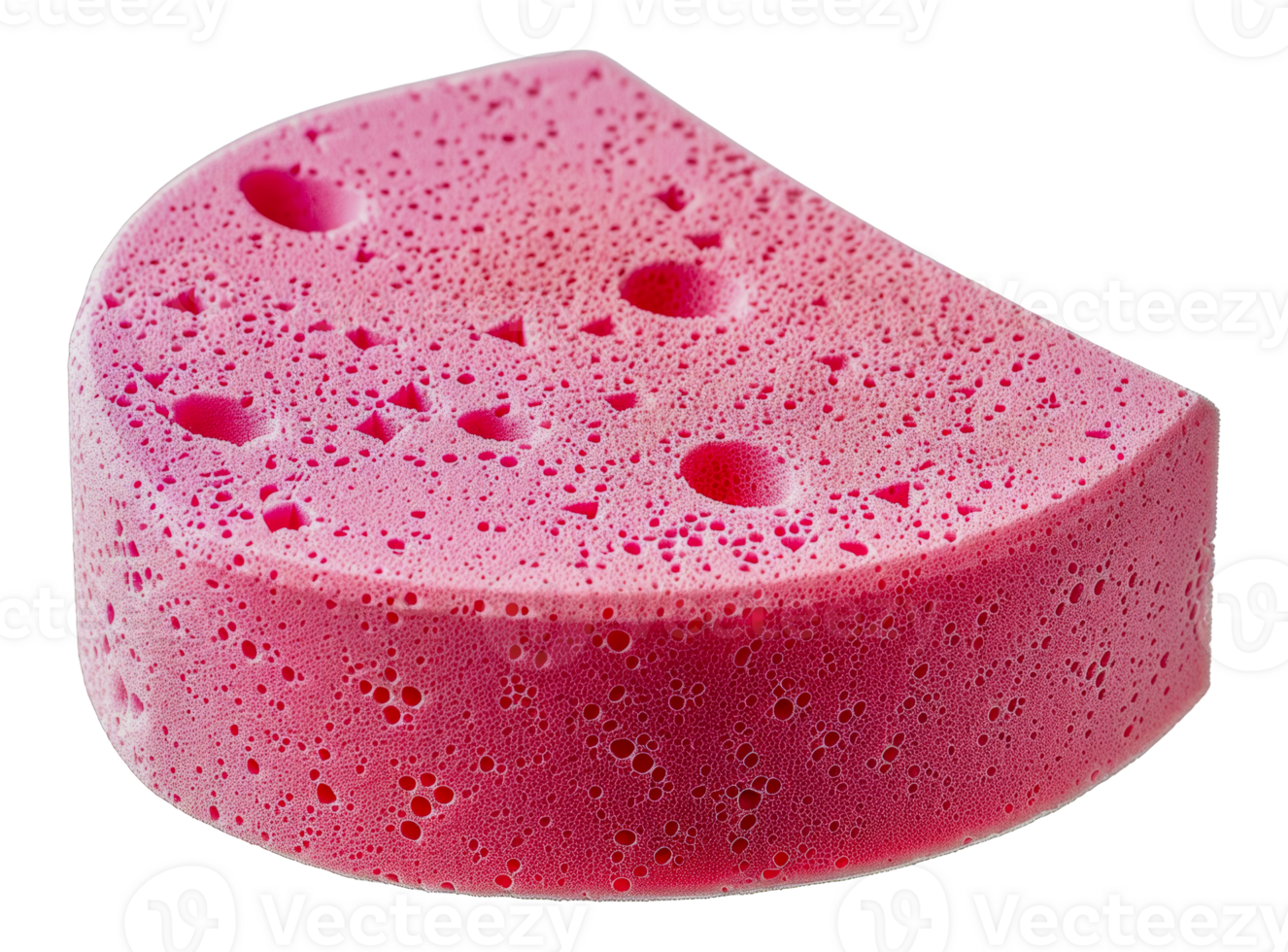 Cut pink foam sponge with a smooth edge png