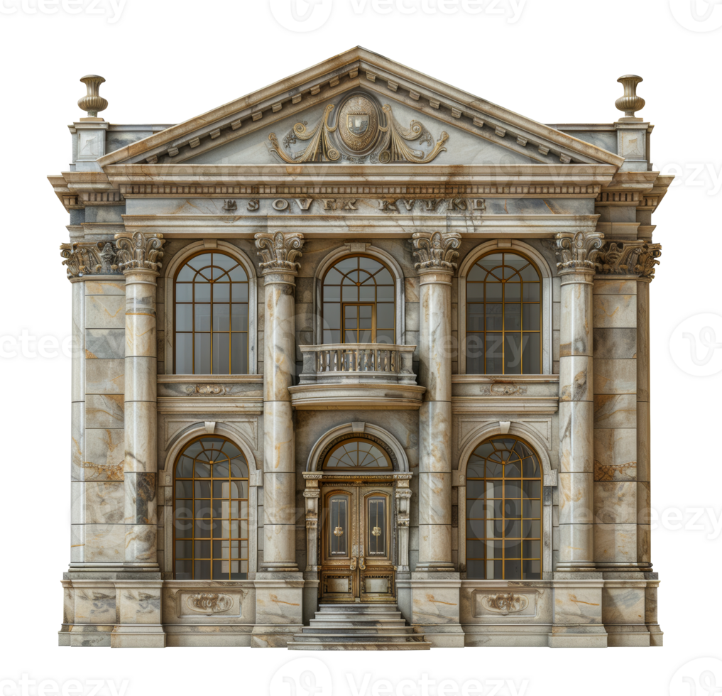 Marble Classic Architecture Building Facade, cut out - stock .. png