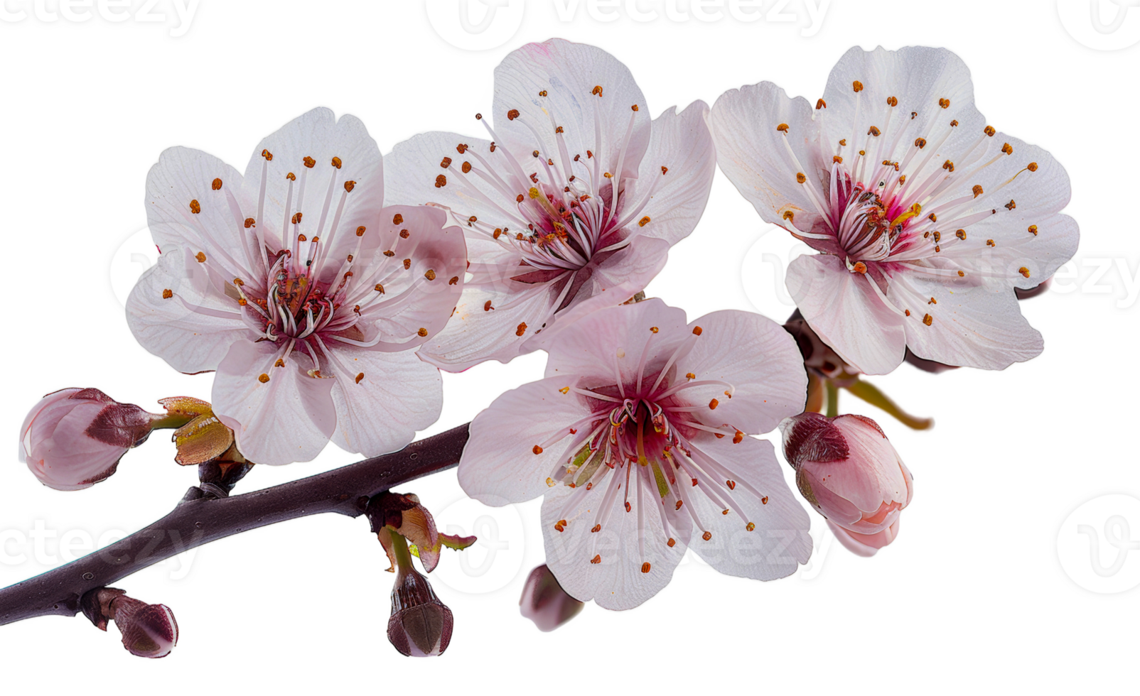 Cherry Blossoms Branch, cut out - stock .. png