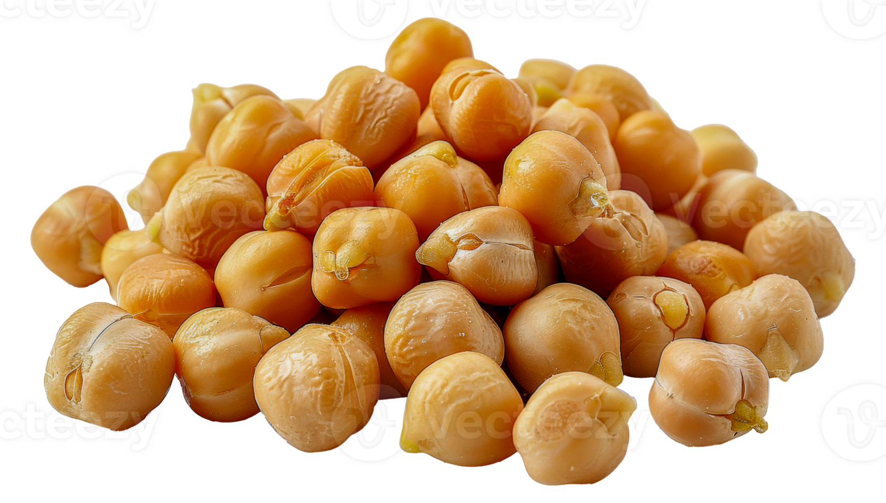 Fresh raw chickpeas piled high, cut out - stock . png