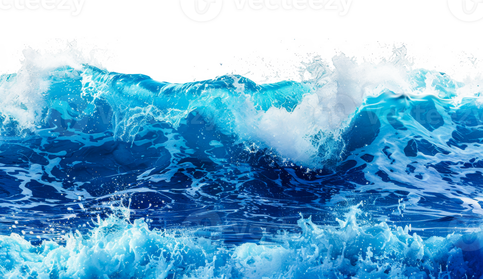 The ocean is blue and the waves are crashing - stock .. png