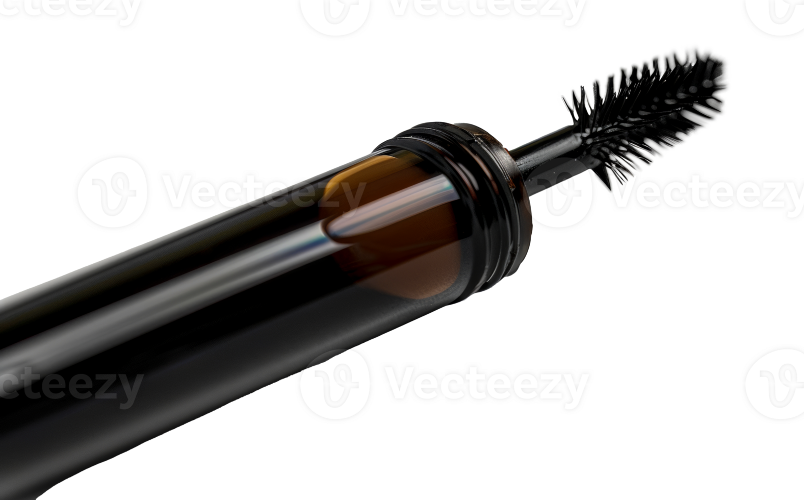 Black mascara wand with transparent gel png