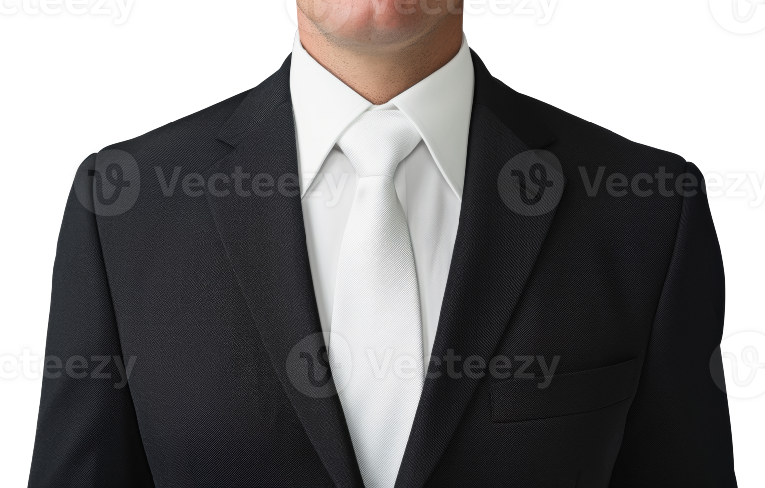 A man in a suit and tie is wearing a white tie - stock .. png
