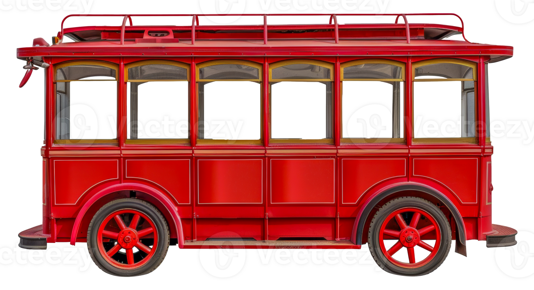 A red trolley bus - stock .. png