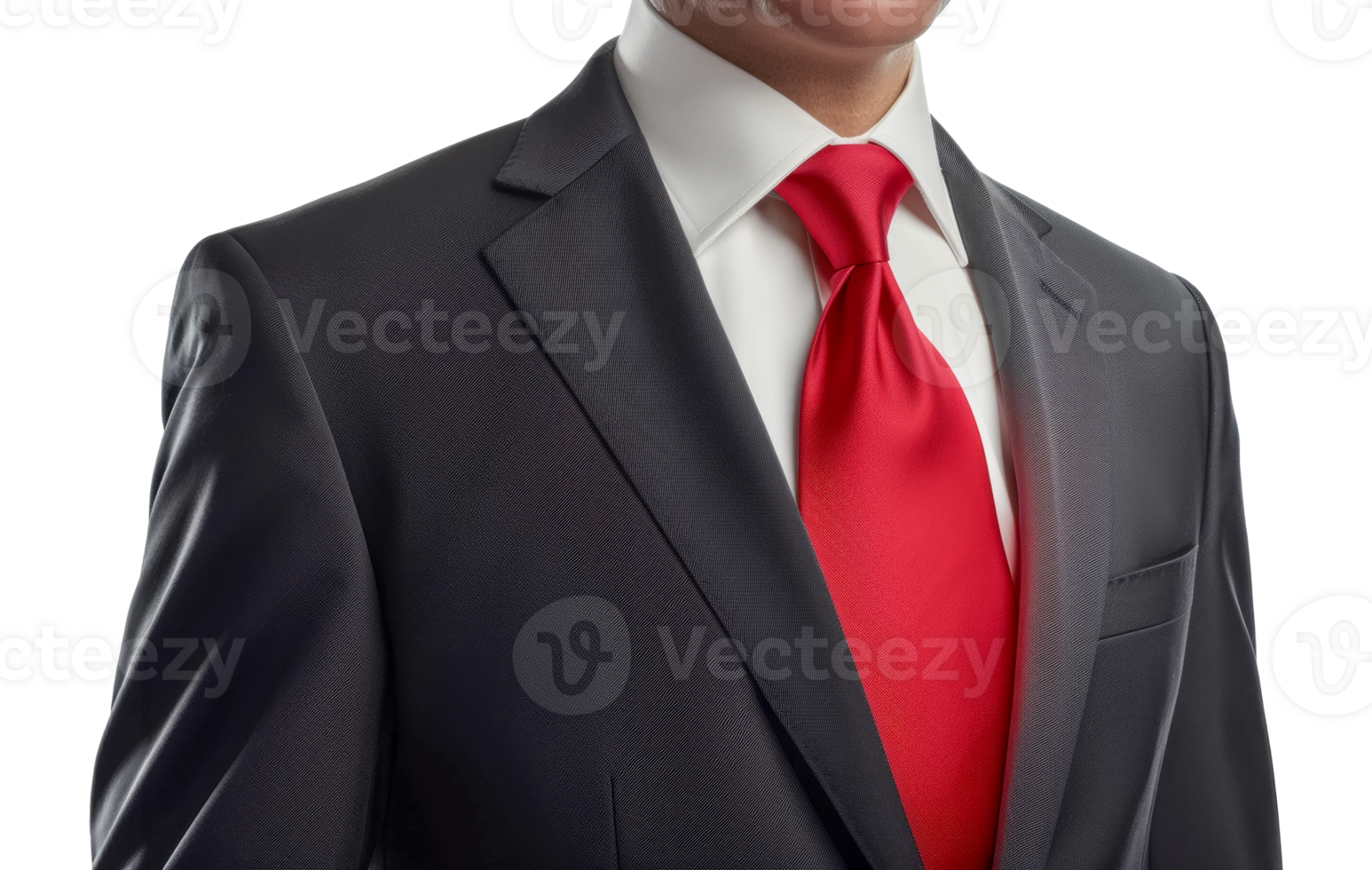 A man in a suit and tie with a red tie - stock .. png