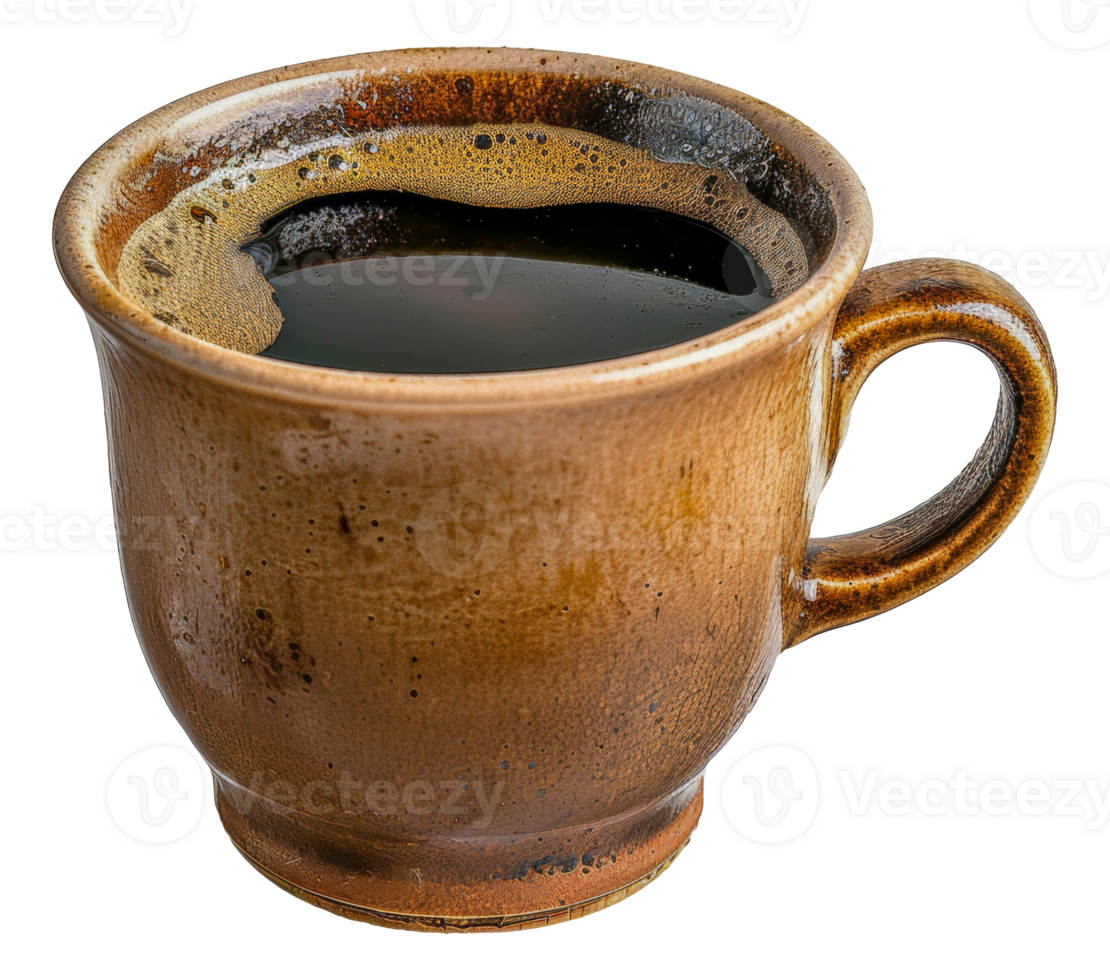 A cup of coffee is sitting - stock .. png