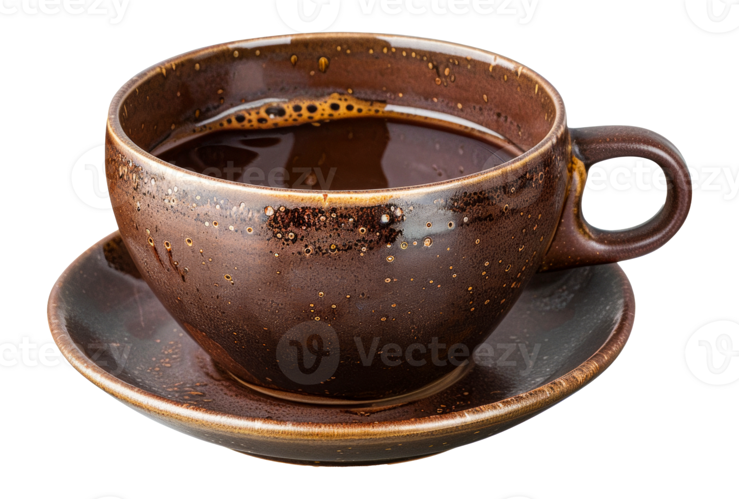A cup of coffee sits on a saucer - stock .. png