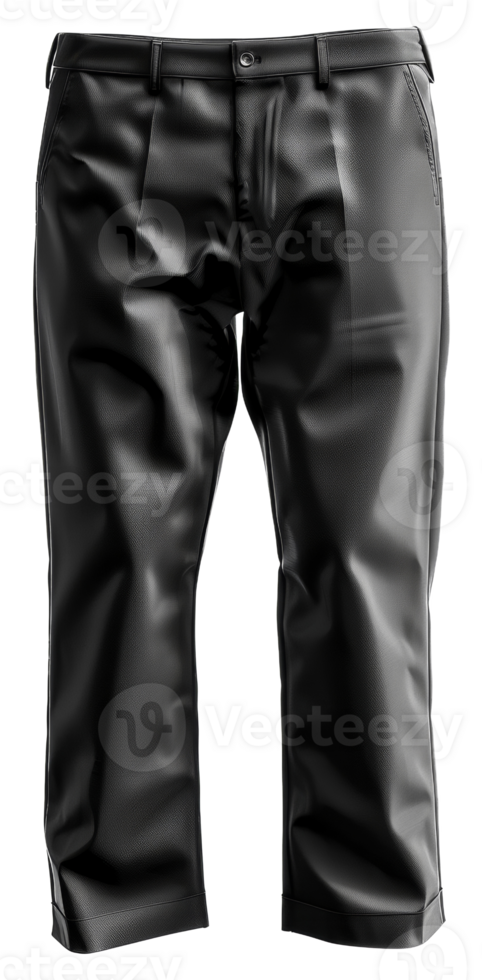 Formal black trousers for business attire on transparent background - stock .. png