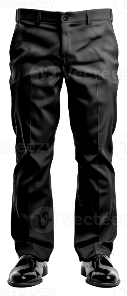 Formal black trousers for business attire on transparent background - stock .. png