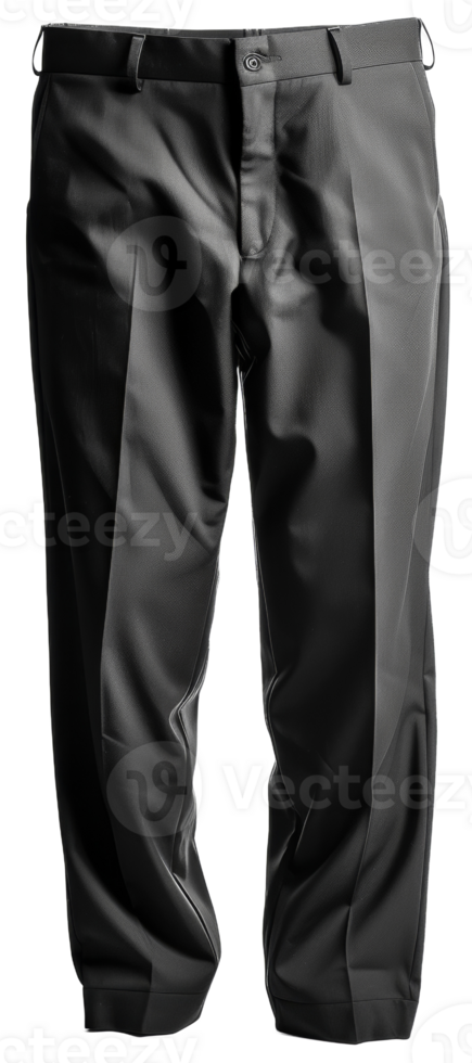 Formal black trousers for business attire on transparent background - stock .. png