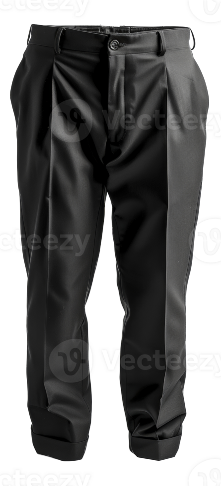 Formal black trousers for business attire on transparent background - stock .. png