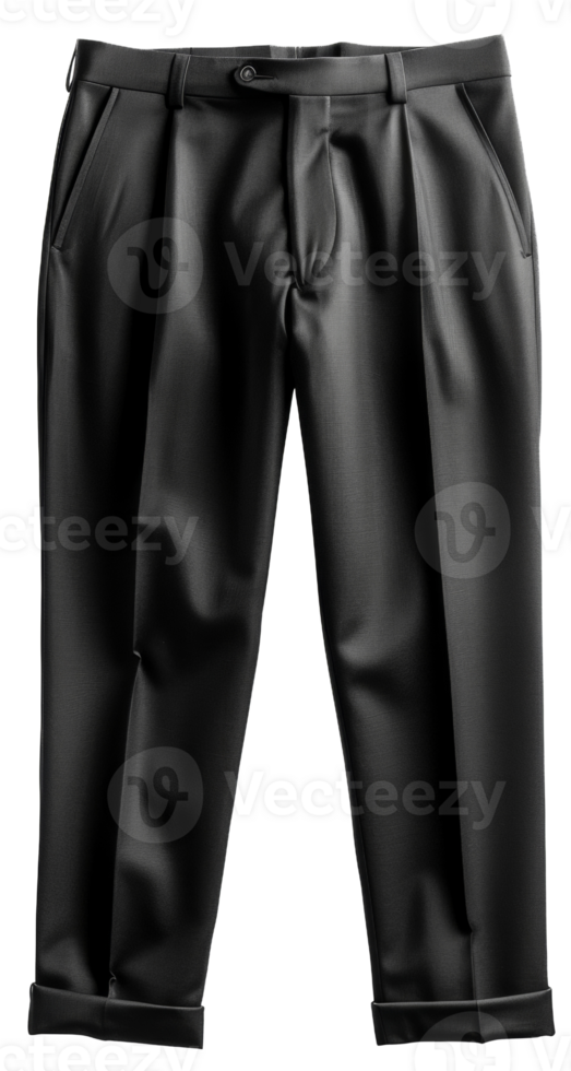 Formal black trousers for business attire on transparent background - stock .. png
