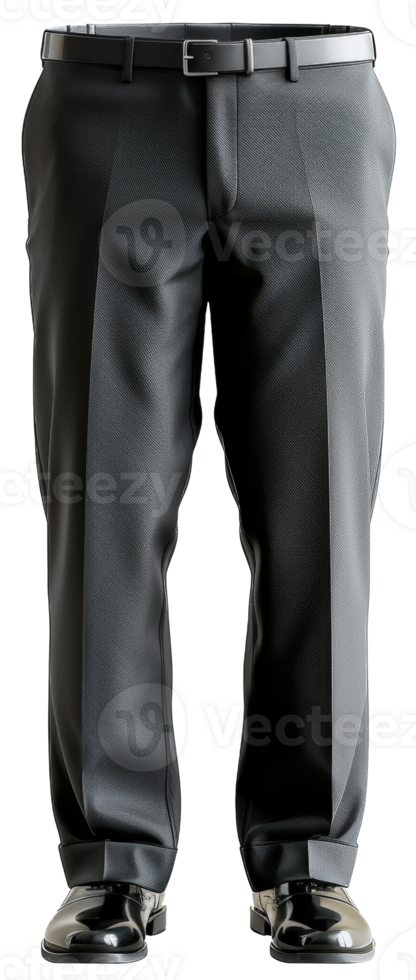 Formal black trousers for business attire on transparent background - stock .. png