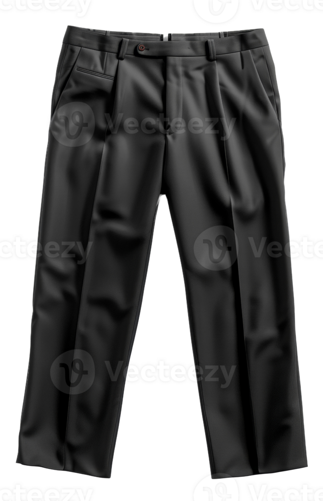 Formal black trousers for business attire on transparent background - stock .. png