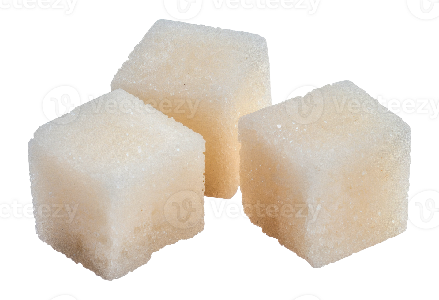 Three cubes of sugar are sitting - stock .. png