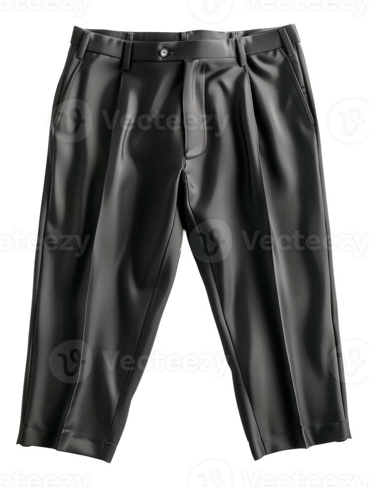 Formal black trousers for business attire on transparent background - stock .. png