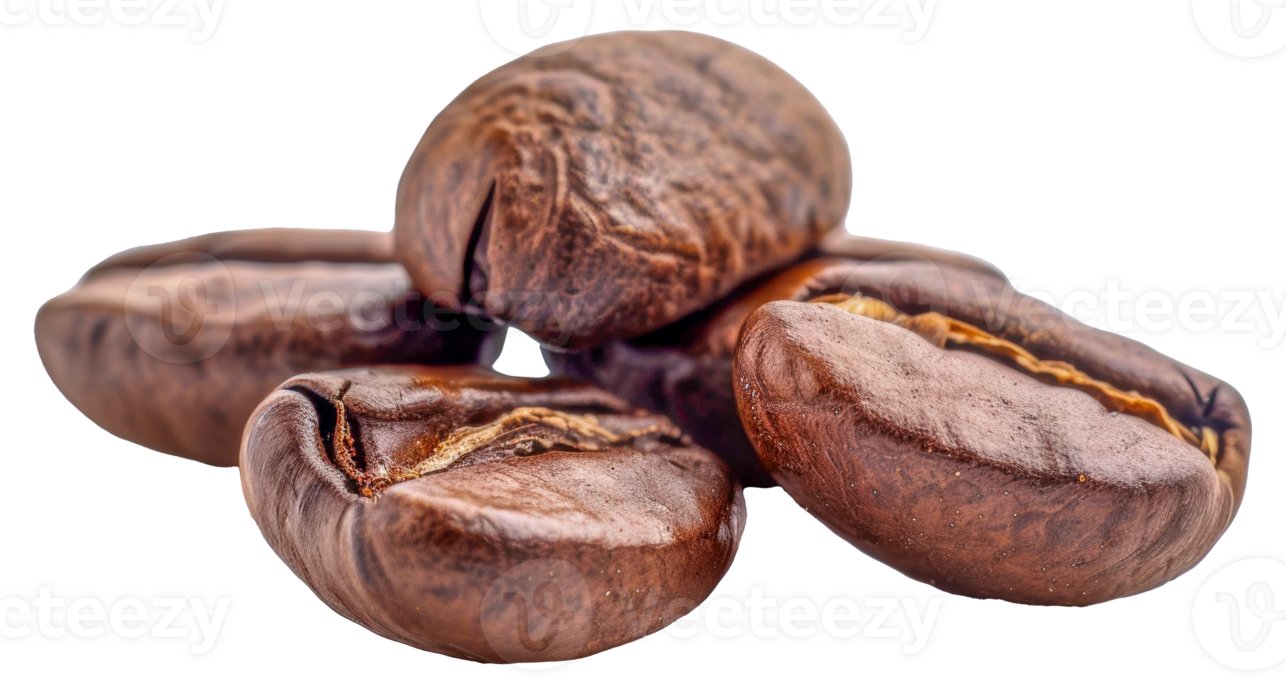 A close up of coffee beans with the beans spread out - stock . png
