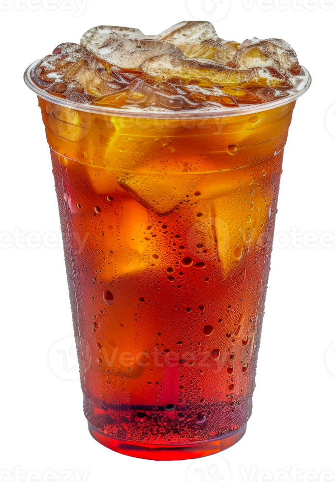 A cup of tea with ice cubes in it - stock .. png
